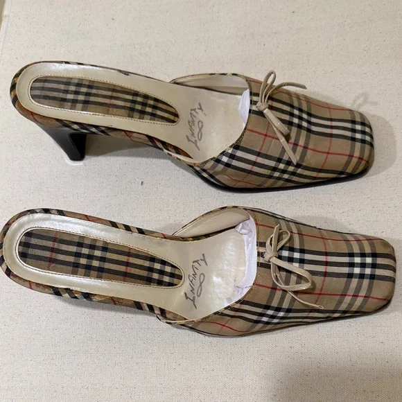 NFINITY Vintage Plaid Women's Mules Size 9.5 M | 2.5”-3” Heels - Picture 10 of 12